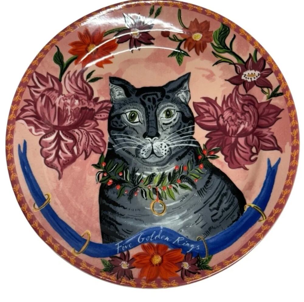 Anthropologie | Emily Maude | 12 Days of Christmas - Five Golden Rings Plate